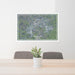 24x36 Frankfort Kentucky Map Print Lanscape Orientation in Afternoon Style Behind 2 Chairs Table and Potted Plant