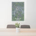 24x36 Frankfort Kentucky Map Print Portrait Orientation in Afternoon Style Behind 2 Chairs Table and Potted Plant