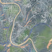 Frankfort Kentucky Map Print in Afternoon Style Zoomed In Close Up Showing Details