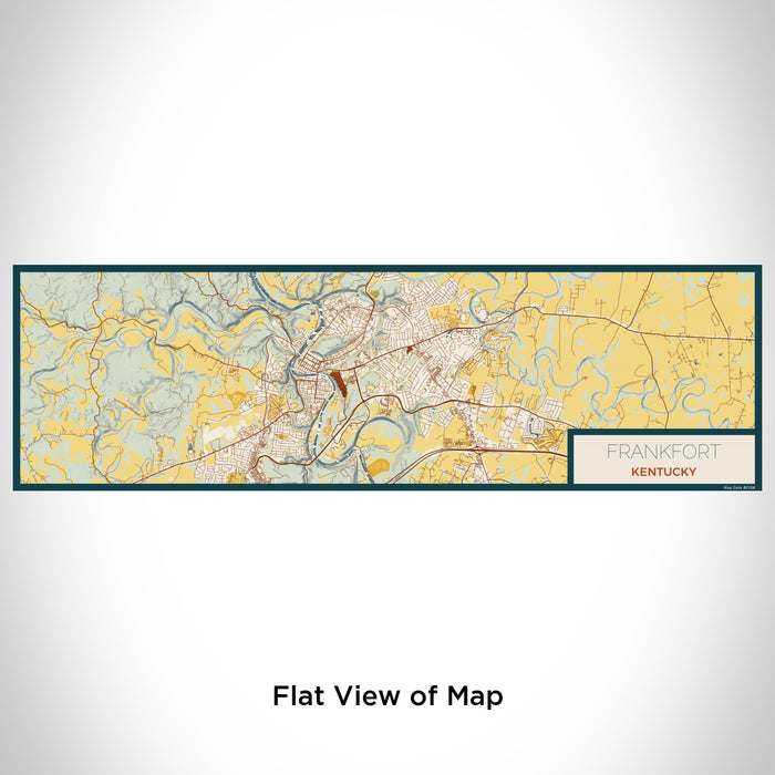 Flat View of Map Custom Frankfort Kentucky Map Enamel Mug in Woodblock