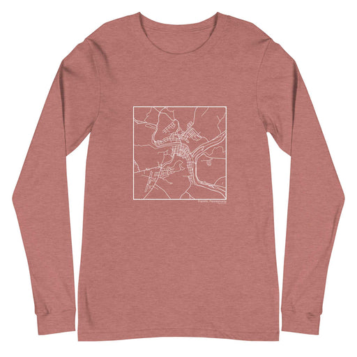 Franklin Pennsylvania  Map Unisex Long-Sleeve T-shirt with City inscription in Heather Mauve