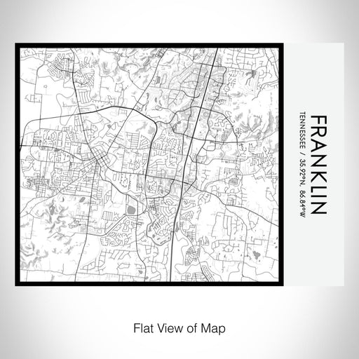 Rendered View of Franklin Tennessee Map on 20oz Stainless Steel Insulated Bottle with Bamboo Top with printed classic style map