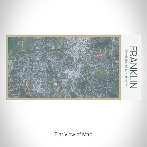 Rendered View of Franklin Tennessee Map on 17oz Stainless Steel Insulated Bottle with printed afternoon style map