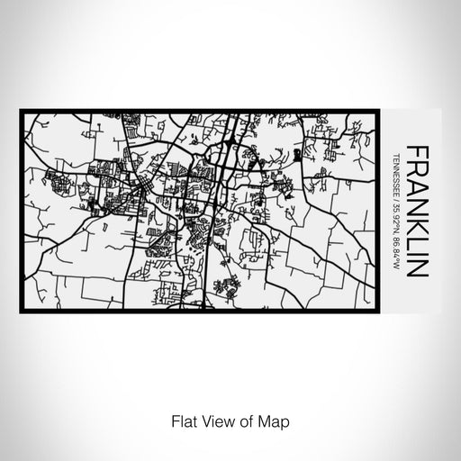 Rendered View of Franklin Tennessee Map on 17oz Stainless Steel Insulated Cola Bottle in Stainless in Matte White