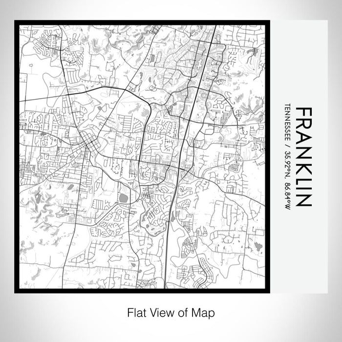 Rendered View of Franklin Tennessee Map on 17oz Stainless Steel Insulated Tumbler in Classic Map Style