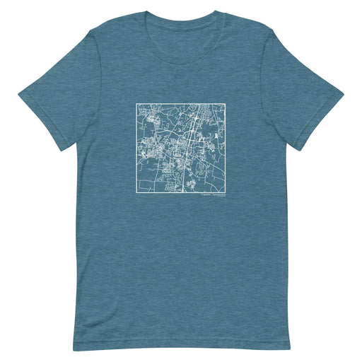 Franklin Tennessee  Map Unisex T-Shirt with City inscription in Heather Teal