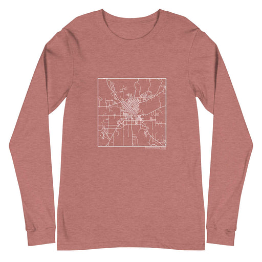 Fredericksburg Texas  Map Unisex Long-Sleeve T-shirt with City inscription in Heather Mauve