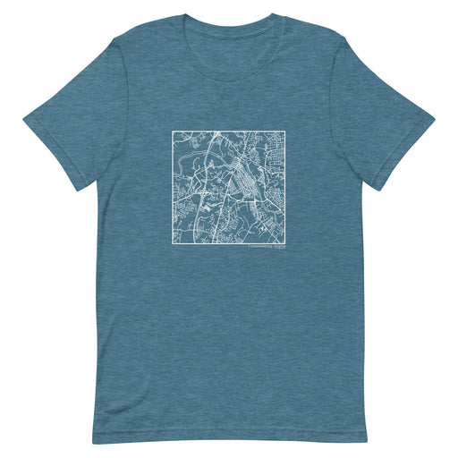 Fredericksburg Virginia  Map Unisex T-Shirt with City inscription in Heather Teal