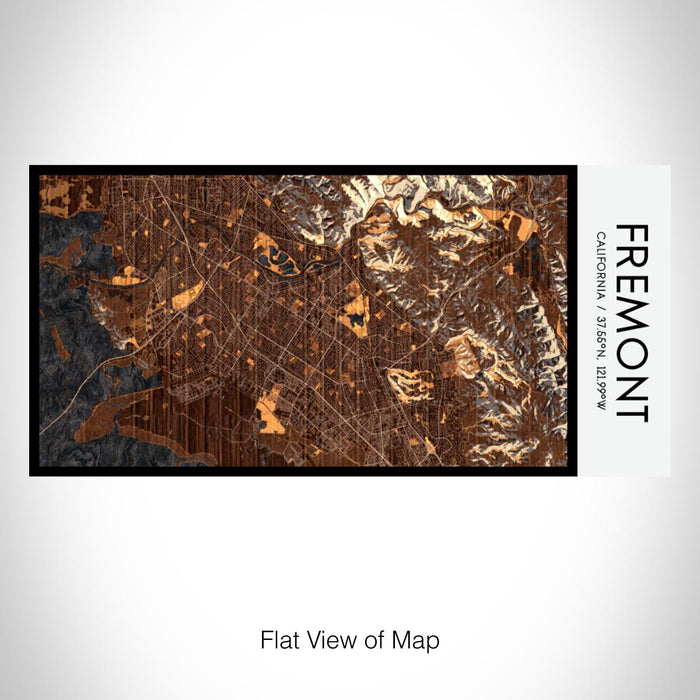 Rendered View of Fremont California Map on 17oz Stainless Steel Insulated Bottle with printed ember style map