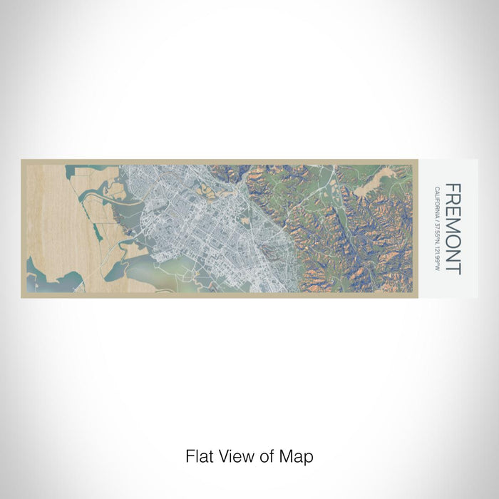 Rendered View of Fremont California Map on 10oz Stainless Steel Insulated Cup in Afternoon with Sliding Lid
