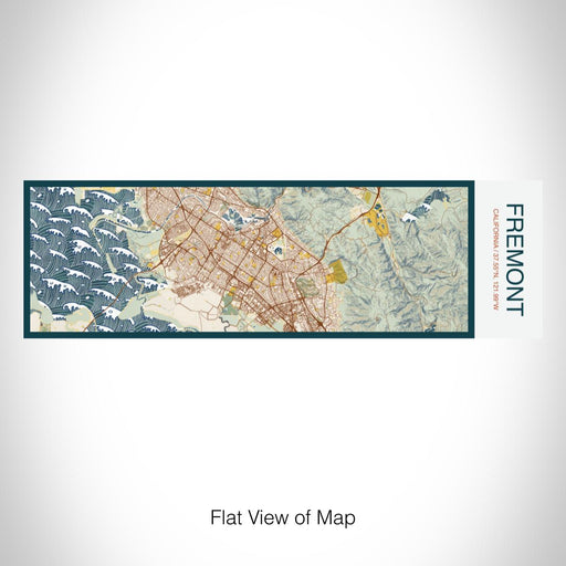 Rendered View of Fremont California Map on 10oz Stainless Steel Insulated Cup in Woodblock with Sliding Lid