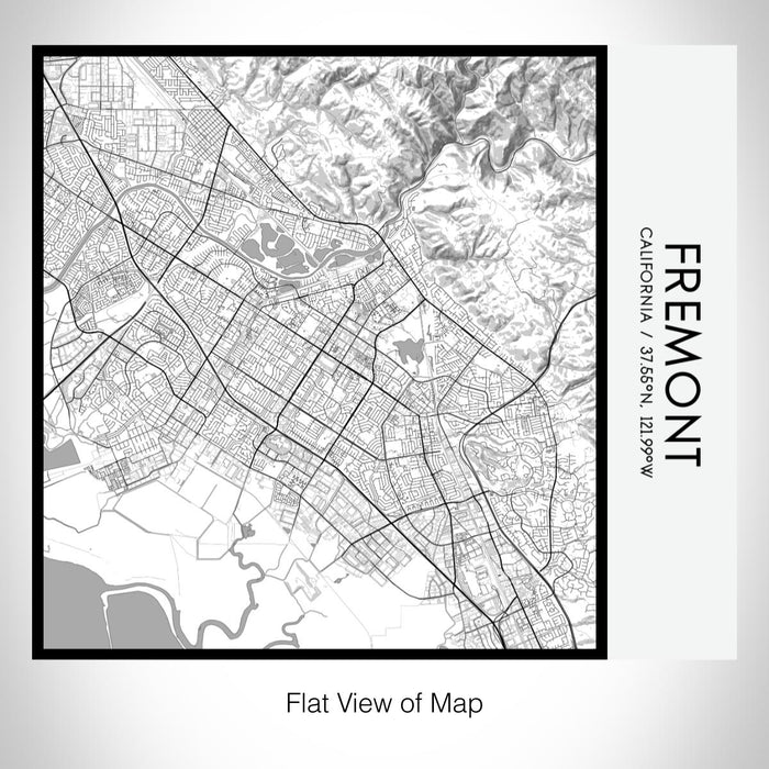 Rendered View of Fremont California Map on 17oz Stainless Steel Insulated Tumbler in Classic Map Style