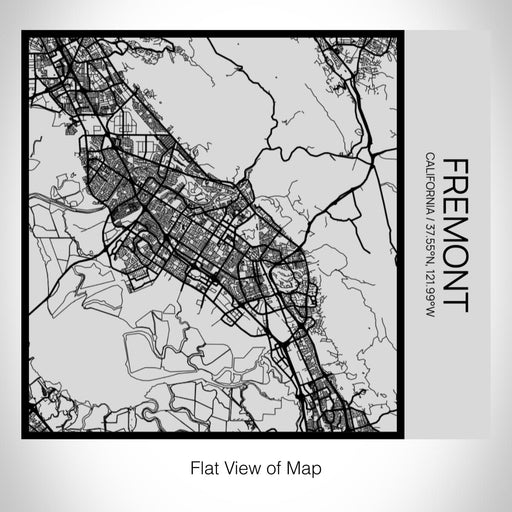 Rendered View of Fremont California Map on 17oz Stainless Steel Insulated Tumbler in Tactile Lines with Succulent in Background