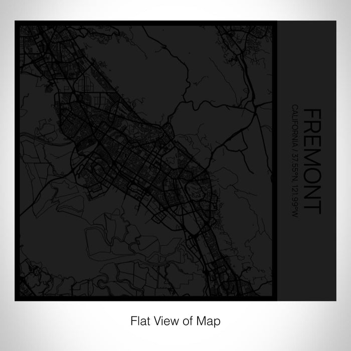 Rendered View of Fremont California Map on 17oz Stainless Steel Insulated Tumbler in Matte Black with Tactile Lines