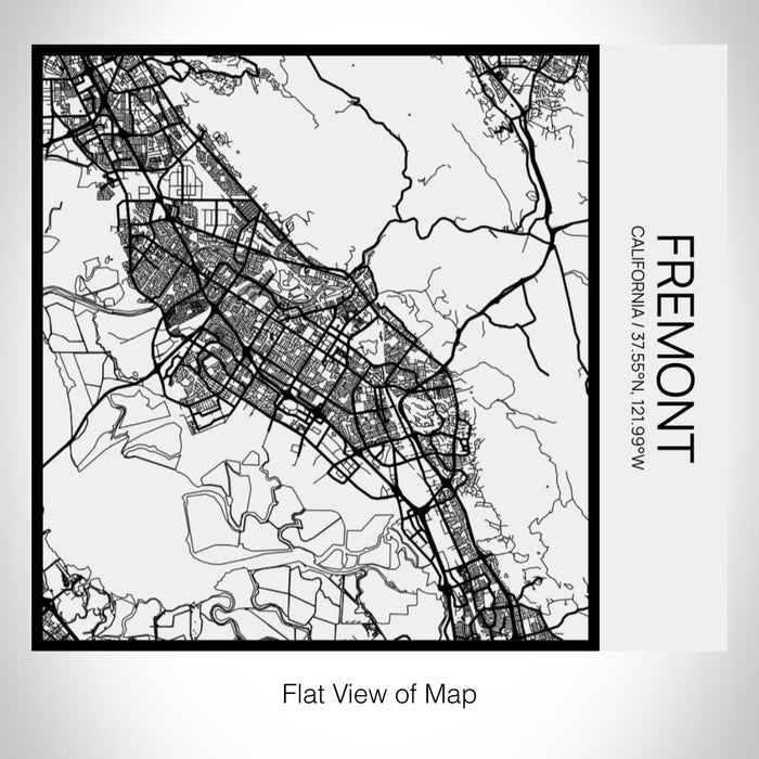 Rendered View of Fremont California Map on 17oz Stainless Steel Insulated Tumbler in Matte White with Tactile Lines