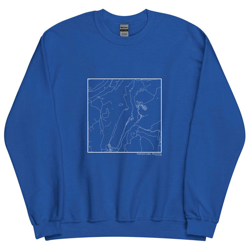 Fremont Lake Wyoming  Map Unisex Crewneck Sweater with City inscription in Royal Blue
