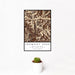 12x18 Fremont Peak Wyoming Map Print Portrait Orientation in Ember Style With Small Cactus Plant in White Planter