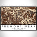 Fremont Peak Wyoming Map Print Landscape Orientation in Ember Style With Shaded Background