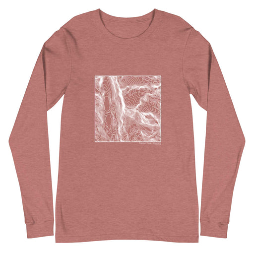 Fremont Peak Wyoming Topographic  Map Unisex Long-Sleeve T-shirt with City inscription in Heather Mauve