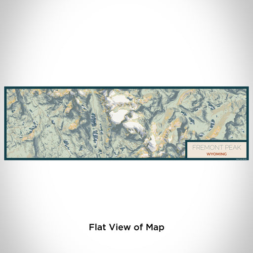 Flat View of Map Custom Fremont Peak Wyoming Map Enamel Mug in Woodblock