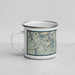 Left View Custom Fremont Peak Wyoming Map Enamel Mug in Woodblock