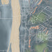 Frenchtown New Jersey Map Print in Afternoon Style Zoomed In Close Up Showing Details