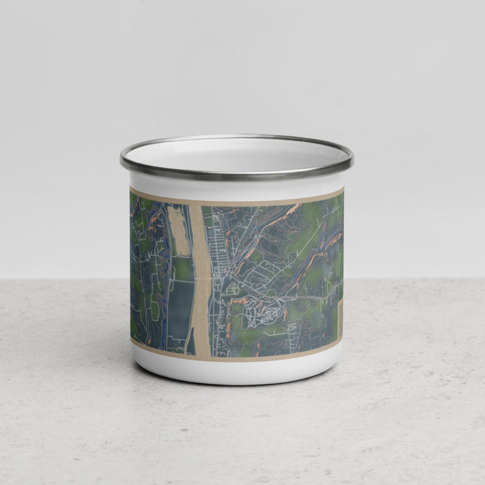 Front View Custom Frenchtown New Jersey Map Enamel Mug in Afternoon