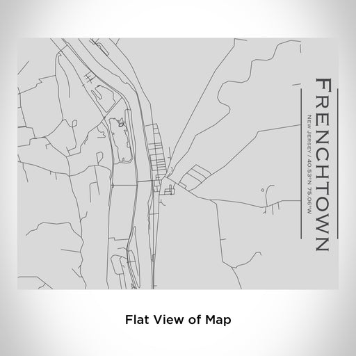 Rendered View of Frenchtown New Jersey Map Engraving on 20oz Stainless Steel Insulated Bottle with Bamboo Top