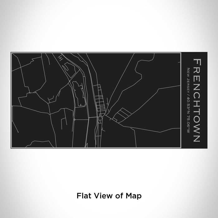 Rendered View of Frenchtown New Jersey Map Engraving on 17oz Stainless Steel Insulated Cola Bottle in Black
