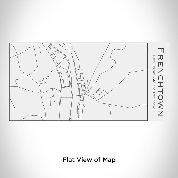 Rendered View of Frenchtown New Jersey Map Engraving on 17oz Stainless Steel Insulated Cola Bottle in White