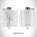 Rendered View of Frenchtown New Jersey Map Engraving on 6oz Stainless Steel Flask in White