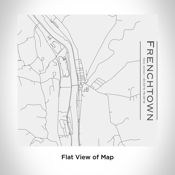 Rendered View of Frenchtown New Jersey Map Engraving on 17oz Stainless Steel Insulated Tumbler in White