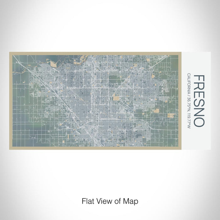 Rendered View of Fresno California Map on 17oz Stainless Steel Insulated Bottle with printed afternoon style map