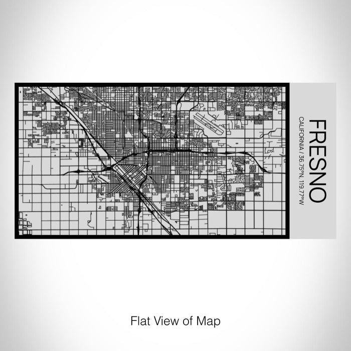 Rendered View of Fresno California Map on 17oz Stainless Steel Insulated Cola Bottle in Stainless