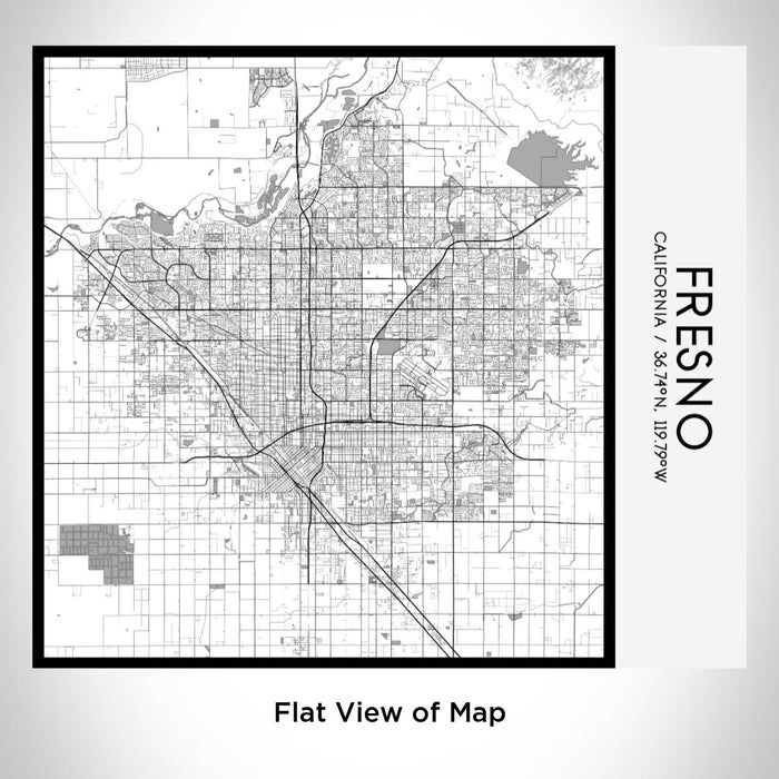 Rendered View of Fresno California Map on 17oz Stainless Steel Insulated Tumbler in Classic Map Style