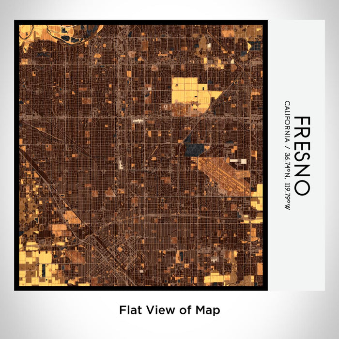 Rendered View of Fresno California Map on 17oz Stainless Steel Insulated Tumbler in Ember Map Style