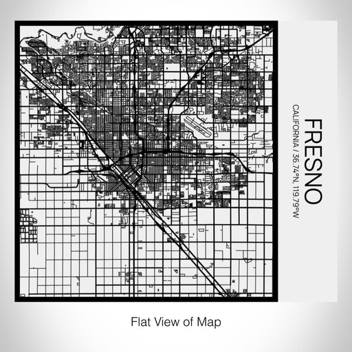 Rendered View of Fresno California Map on 17oz Stainless Steel Insulated Tumbler in Matte White with Tactile Lines