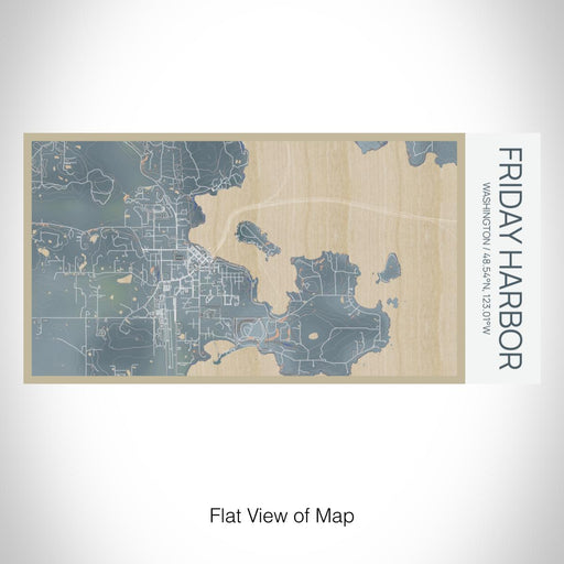 Rendered View of Friday Harbor Washington Map on 17oz Stainless Steel Insulated Bottle with printed afternoon style map