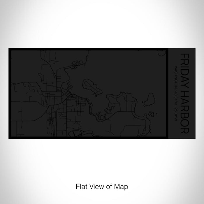 Rendered View of Friday Harbor Washington Map on 17oz Stainless Steel Insulated Cola Bottle in Stainless in Matte Black