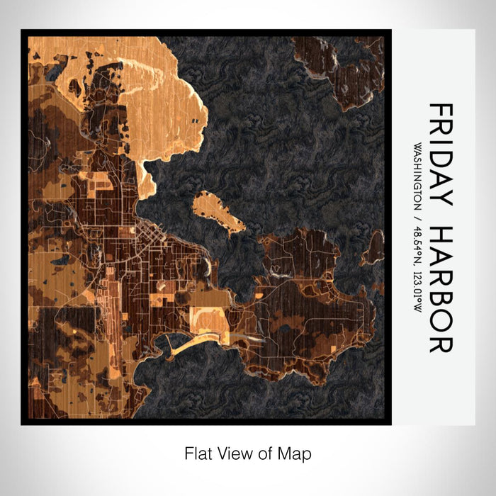 Rendered View of Friday Harbor Washington Map on 17oz Stainless Steel Insulated Tumbler in Ember Map Style