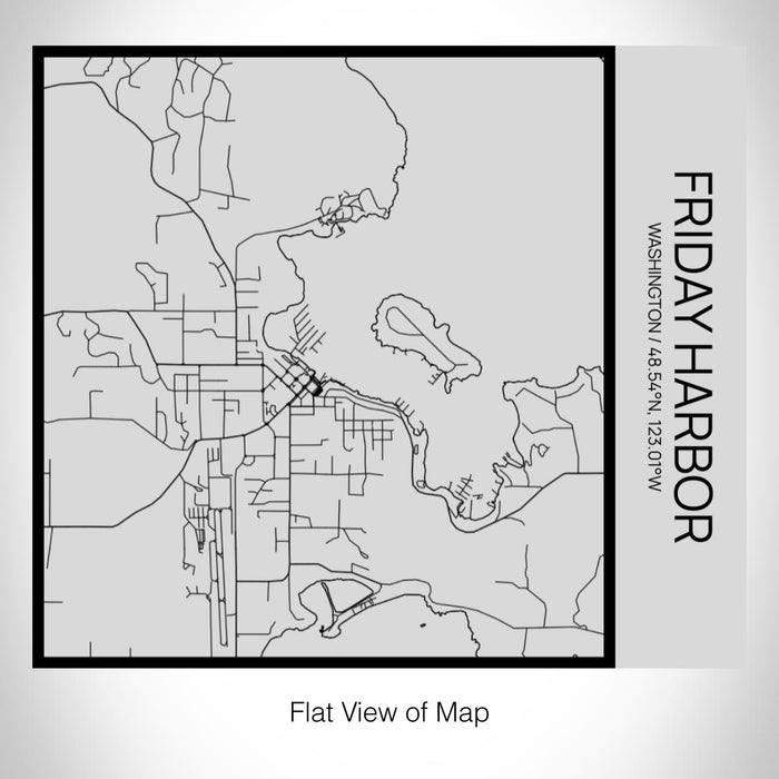 Rendered View of Friday Harbor Washington Map on 17oz Stainless Steel Insulated Tumbler in Tactile Lines with Succulent in Background