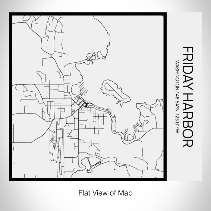 Rendered View of Friday Harbor Washington Map on 17oz Stainless Steel Insulated Tumbler in Matte White with Tactile Lines