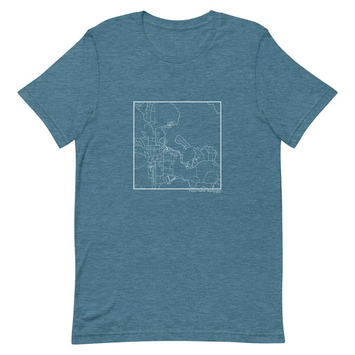 Friday Harbor Washington  Map Unisex T-Shirt with City inscription in Heather Teal