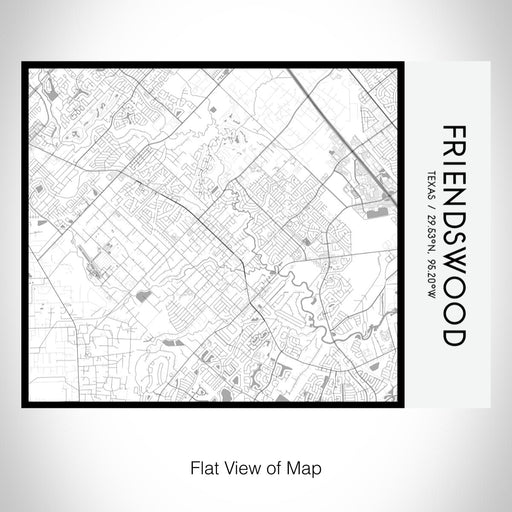 Rendered View of Friendswood Texas Map on 20oz Stainless Steel Insulated Bottle with Bamboo Top with printed classic style map