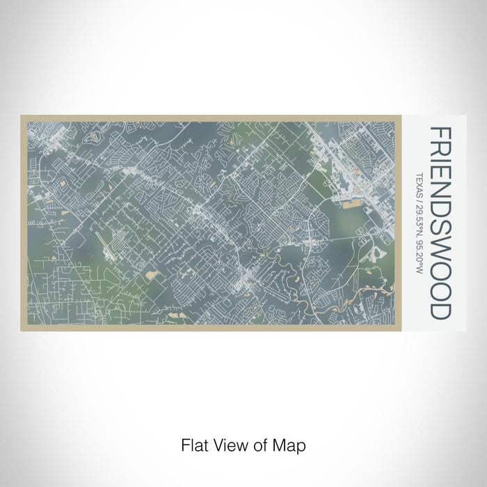 Rendered View of Friendswood Texas Map on 17oz Stainless Steel Insulated Bottle with printed afternoon style map