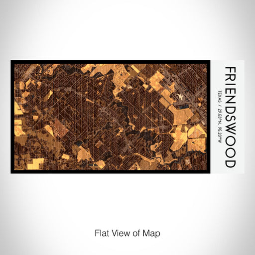 Rendered View of Friendswood Texas Map on 17oz Stainless Steel Insulated Bottle with printed ember style map