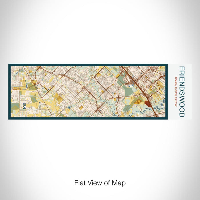 Rendered View of Friendswood Texas Map on 10oz Stainless Steel Insulated Cup in Woodblock with Sliding Lid