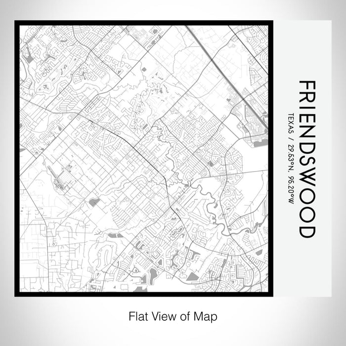 Rendered View of Friendswood Texas Map on 17oz Stainless Steel Insulated Tumbler in Classic Map Style