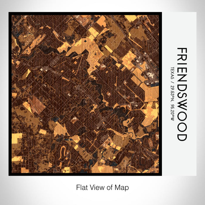 Rendered View of Friendswood Texas Map on 17oz Stainless Steel Insulated Tumbler in Ember Map Style