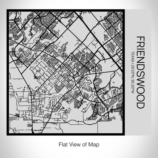 Rendered View of Friendswood Texas Map on 17oz Stainless Steel Insulated Tumbler in Tactile Lines with Succulent in Background